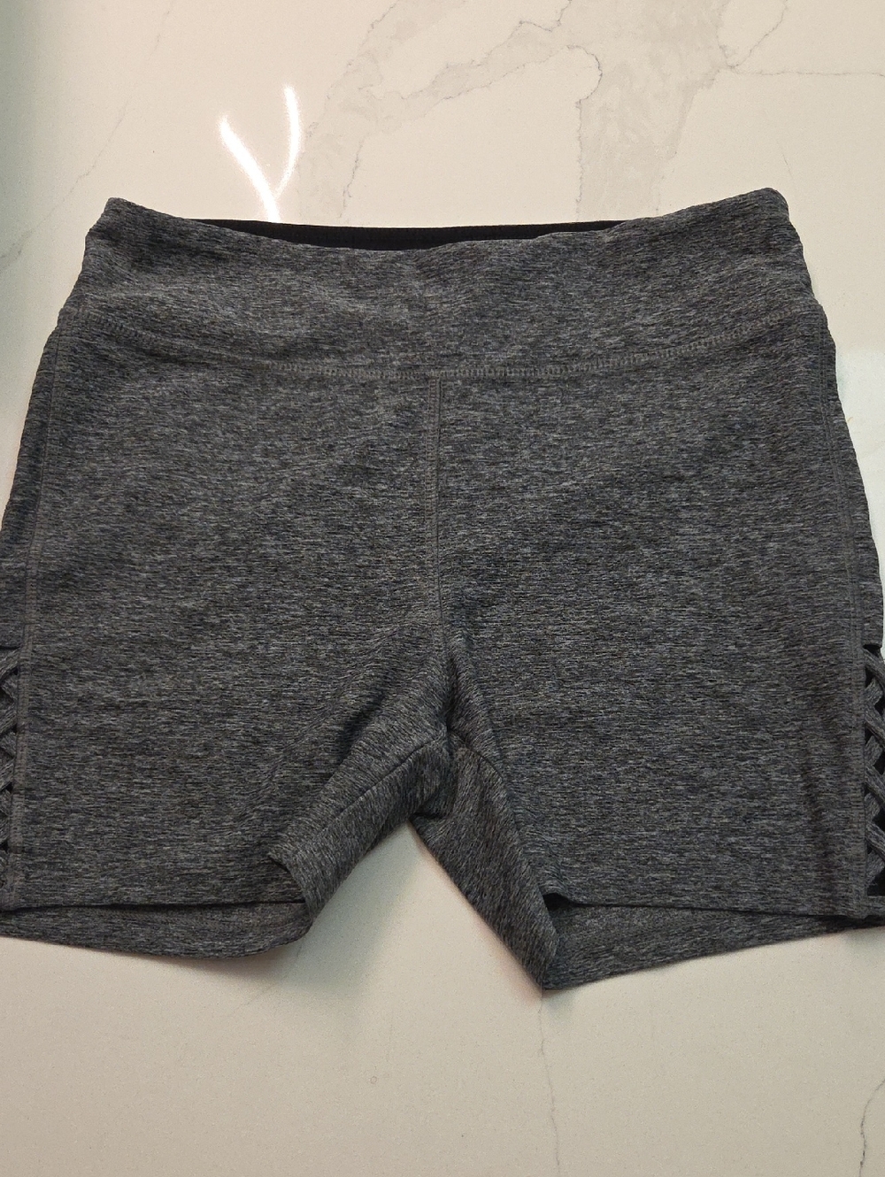 VOGO Athletica Heather Gray High-Waist Bike Shorts